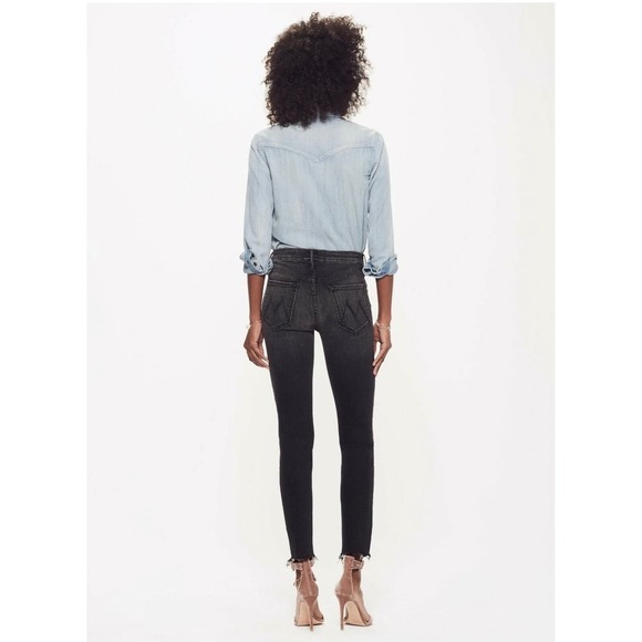 Mother High Waisted  Ankle Fray (Washed Black & gray)boho bohemian sz 26 - Picture 4 of 10